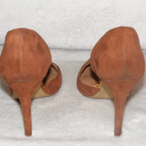 BROWN SUEDE POINTY TOE HEELS - Picture 6 of 9